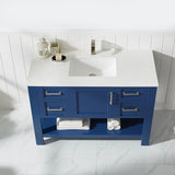 Cortona Jewelry Blue Single Sink Bathroom Vanity - The Flooring Factory