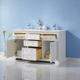 Palermo White Double Sink Bathroom Vanity - The Flooring Factory