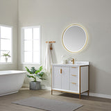 Giza White Single Sink Bathroom Vanity - The Flooring Factory