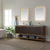 Davenport Walnut Double Sink Bathroom Vanity - The Flooring Factory