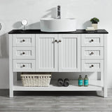 Potenza White Single Sink Bathroom Vanity - The Flooring Factory