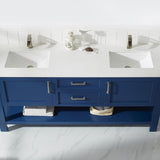 Cortona Jewelry Blue Double Sink Bathroom Vanity - The Flooring Factory