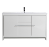 Arya White Single Sink Bathroom Vanity - The Flooring Factory