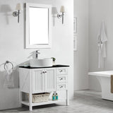 Potenza White Single Sink Bathroom Vanity - The Flooring Factory