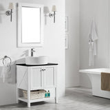Potenza White Single Sink Bathroom Vanity - The Flooring Factory