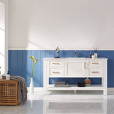 Cortona White Single Sink Bathroom Vanity - The Flooring Factory