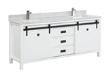 Florentino White Double Sink Bathroom Vanity - The Flooring Factory