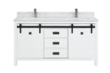 Florentino White Double Sink Bathroom Vanity - The Flooring Factory
