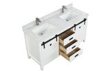 Florentino White Double Sink Bathroom Vanity - The Flooring Factory