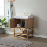 Alyson NA Oak Gold Frame Single Sink Bathroom Vanity - The Flooring Factory