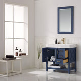 Pompei Royal Blue Single Sink Bathroom Vanity - The Flooring Factory