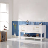 Cortona White Single Sink Bathroom Vanity - The Flooring Factory