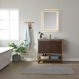 Davenport Walnut Single Sink Bathroom Vanity - The Flooring Factory