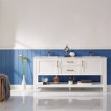 Cortona White Double Sink Bathroom Vanity - The Flooring Factory