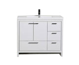 Arya White Single Sink Bathroom Vanity/ Right Side Drawers - The Flooring Factory