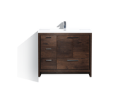 Arya Rose Wood Single Sink Bathroom Vanity/ Left Side Drawers - The Flooring Factory