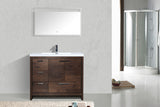 Arya Rose Wood Single Sink Bathroom Vanity/ Left Side Drawers - The Flooring Factory