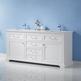 Palermo White Double Sink Bathroom Vanity - The Flooring Factory