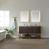 Davenport Walnut Double Sink Bathroom Vanity - The Flooring Factory