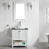 Potenza White Single Sink Bathroom Vanity - The Flooring Factory
