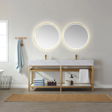 Balboa Ash Wood Double Sink Bathroom Vanity - The Flooring Factory