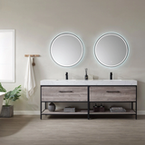 Piru M Oak Double Sink Bathroom Vanity - The Flooring Factory