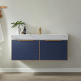 Athena Blue Single Sink Bathroom Vanity - The Flooring Factory