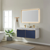 Athena Blue Double Sink Bathroom Vanity - The Flooring Factory