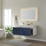 Athena Blue Double Sink Bathroom Vanity - The Flooring Factory