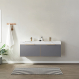 Athena Elegant Grey Double Sink Bathroom Vanity - The Flooring Factory