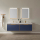Athena Blue Double Sink Bathroom Vanity - The Flooring Factory