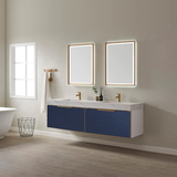 Athena Blue Double Sink Bathroom Vanity - The Flooring Factory