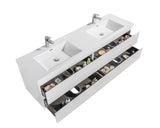 Sienna White Double Sink Bathroom Vanity - The Flooring Factory