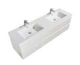 Sienna White Double Sink Bathroom Vanity - The Flooring Factory