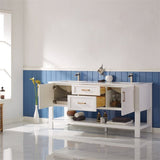 Cortona White Double Sink Bathroom Vanity - The Flooring Factory