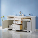 Palermo White Double Sink Bathroom Vanity - The Flooring Factory