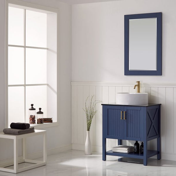 Potenza Royal Blue Single Sink Bathroom Vanity - The Flooring Factory
