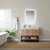 Alyson NA Oak Black Frame Single Sink Bathroom Vanity - The Flooring Factory