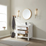 Vineyard White Single Sink Bathroom Vanity - The Flooring Factory