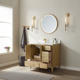 Zion Ash Wood Single Sink Bathroom Vanity - The Flooring Factory