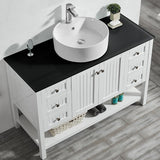 Potenza White Single Sink Bathroom Vanity - The Flooring Factory