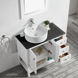 Potenza White Single Sink Bathroom Vanity - The Flooring Factory