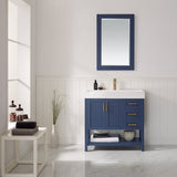 Pompei Royal Blue Single Sink Bathroom Vanity - The Flooring Factory