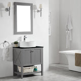 Potenza Grey Single Sink Bathroom Vanity - The Flooring Factory