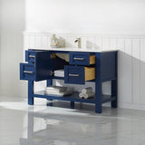 Cortona Jewelry Blue Single Sink Bathroom Vanity - The Flooring Factory