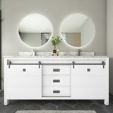 Florentino White Double Sink Bathroom Vanity - The Flooring Factory