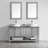 Potenza Grey Double Sink Bathroom Vanity - The Flooring Factory