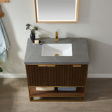 Davenport Walnut Single Sink Bathroom Vanity - The Flooring Factory