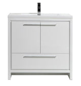 Arya White Single Sink Bathroom Vanity - The Flooring Factory