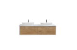 Venice F Oak Double Sink Bathroom Vanity - The Flooring Factory